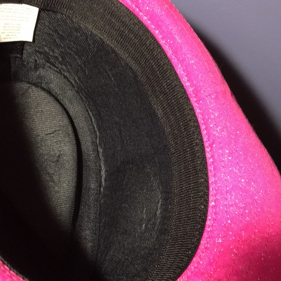 Sweet pink sparkle trilby hat short brim festive cap black cloth headband small - Picture 9 of 11